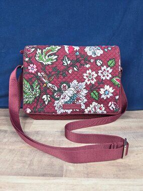 Vera Bradley Bordeaux Blooms Iconic Turnabout Crossbody